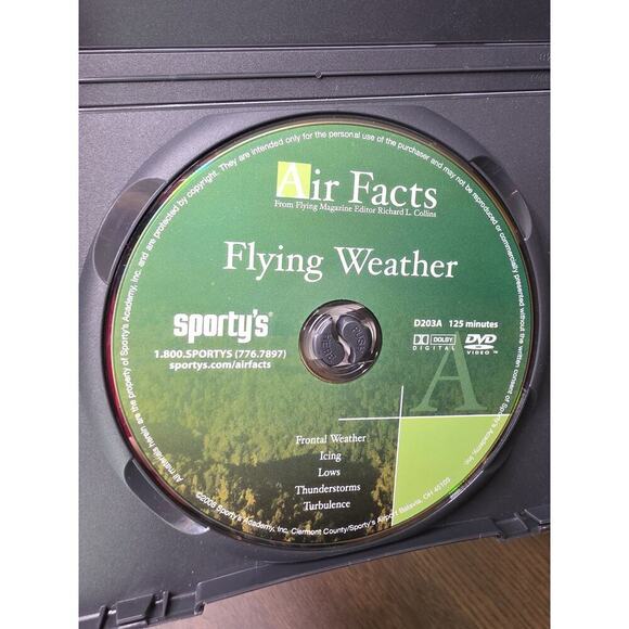 Sporty's Air Facts DVD - Flying Weather - Richard L. Collins VGC - Picture 8 of 11